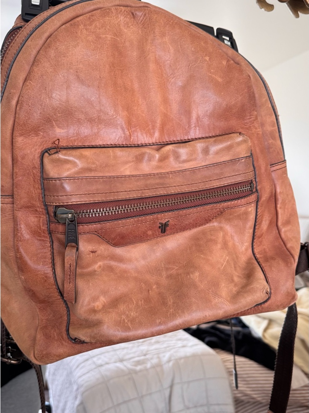 Frye Campus Brown Leather Backpack